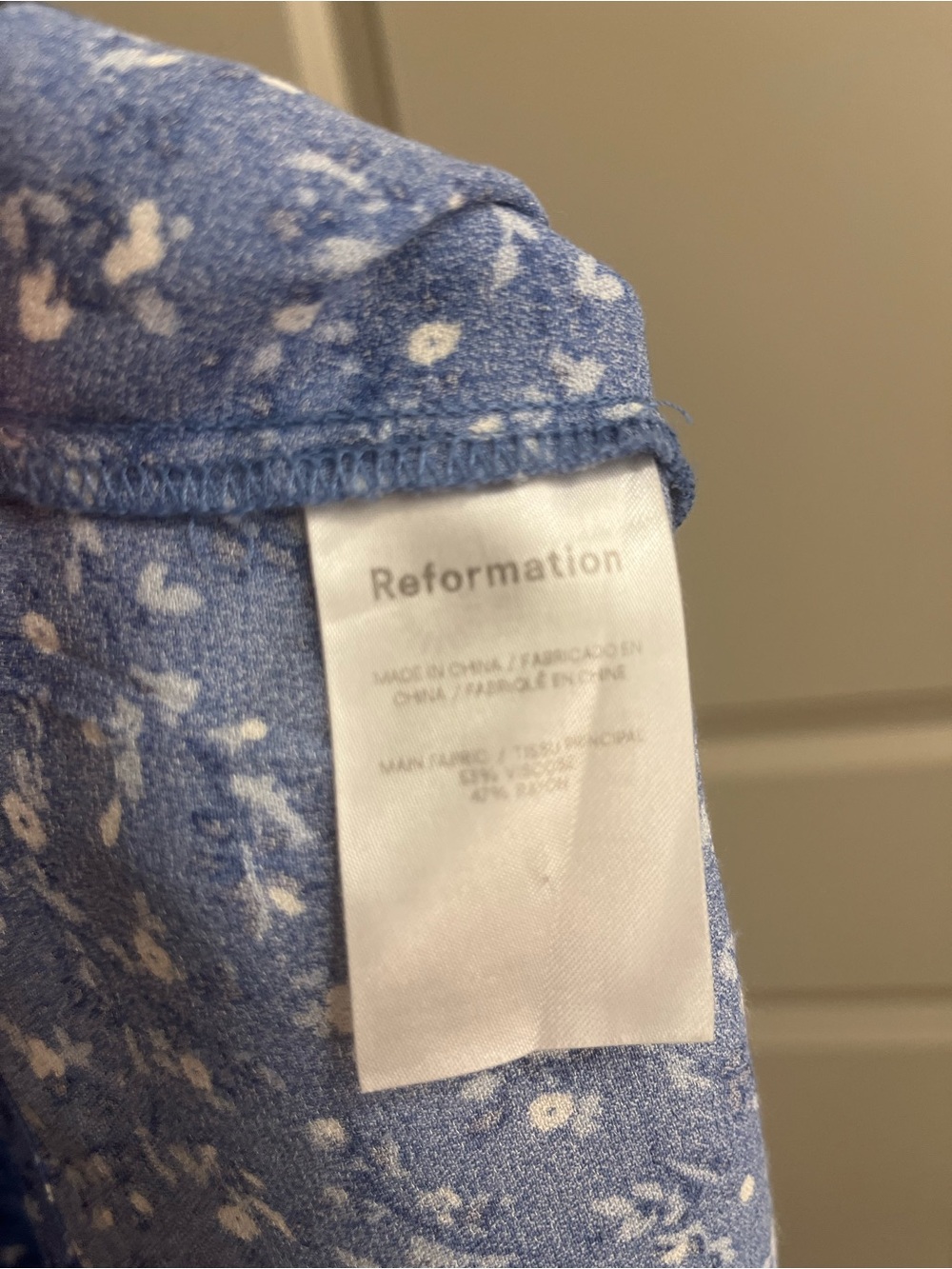 Reformation mini dress blue and white floral - Picture 5 of 6